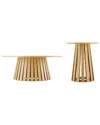 Manhattan Comfort 2pc Modern Layla 35.4in Coffee & End Table In Brown