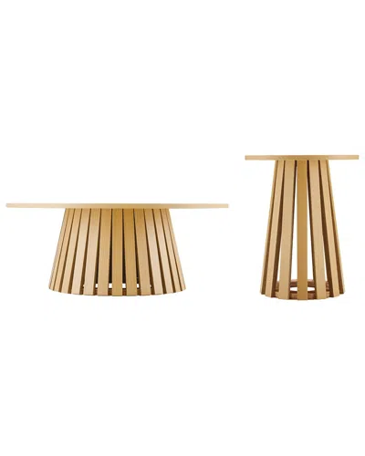 MANHATTAN COMFORT MANHATTAN COMFORT 2PC MODERN LAYLA 35.4IN COFFEE & END TABLE