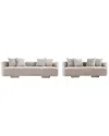 Manhattan Comfort 2pc Modern Verandah Chenille 112in Sofa & 90.6in Sofa In Neutral