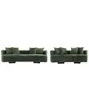 Manhattan Comfort 2pc Modern Verandah Chenille 112in Sofa & 90.6in Sofa In Green