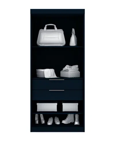 Manhattan Comfort 2pc Mulberry Open Sectional Closets In Black