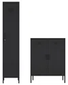 Manhattan Comfort 2pc Naomi Modern Accent Cabinet & Storage Cabinet With 8  Adjustable Shelves
