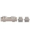 Manhattan Comfort 3- Piece Modern Verandah Chenill In Neutral