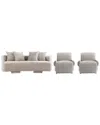 Manhattan Comfort 3- Piece Modern Verandah Chenill In Neutral