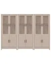 Manhattan Comfort 3 Piece- Mid Century-modern Jodie Bookcase In White
