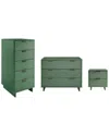 Manhattan Comfort 3-piece Granville Modern Solid W In Green