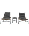 Manhattan Comfort 30.7" 3-pc. Metal Sunset Modern Upholstered Patio Conversation Set