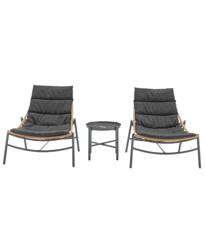 Manhattan Comfort 30.7" 3-pc. Metal Sunset Modern Upholstered Patio Conversation Set