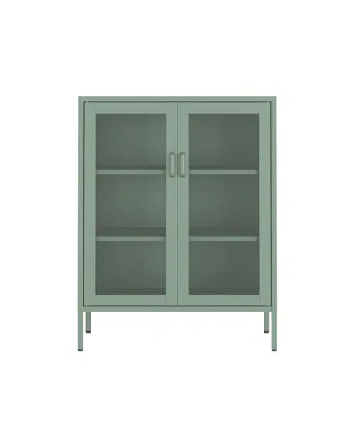 MANHATTAN COMFORT 31.5" STEEL AMELIA MODERN 3-SHELF ACCENT CABINET