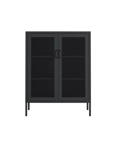 MANHATTAN COMFORT 31.5" STEEL AMELIA MODERN 3-SHELF ACCENT CABINET