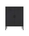 Manhattan Comfort Naomi Modern Accent Cabinet With 3 Adjustable Shelves In Gray