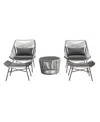 Manhattan Comfort Ashland Modern 3pc Patio Conversation Set
