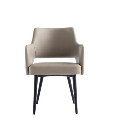 Manhattan Comfort 33.9" Faux Leather Tremont Dining Armchair In Neutral