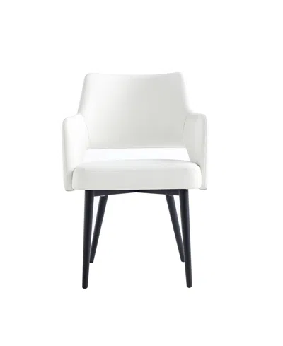 Manhattan Comfort 33.9" Faux Leather Tremont Dining Armchair In White