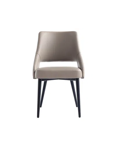 Manhattan Comfort 33.9" Faux Leather Tremont Dining Chair In Gray