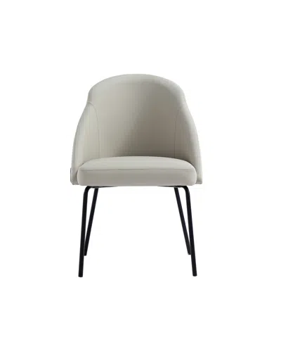 Manhattan Comfort Gracie Modern Leatherette Dining Chair With Steel Legs In White