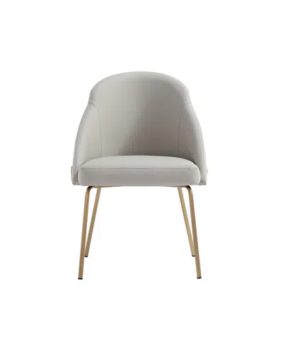 Manhattan Comfort 34.4" Faux Leather Gracie Dining Chair In Neutral