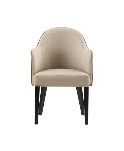 Manhattan Comfort 36.41" Hillman Faux Leather Upholstered Dining Armchair In Sand