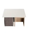 Manhattan Comfort 37.4" Haley Modern Nested Coffee Table And Ottoman Set In Natural