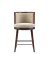 Manhattan Comfort 37.6" Evalyn Chenille Upholstered Counter Stool In Brown
