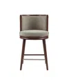 Manhattan Comfort 37.6" Evalyn Chenille Upholstered Counter Stool In Gray