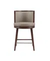 Manhattan Comfort 37.6" Evalyn Faux Leather Upholstered Counter Stool In Brown