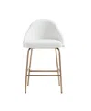 Manhattan Comfort Gracie Modern Leatherette Counter Stool With Steel Legs In White