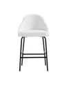 Manhattan Comfort 38" Faux Leather Gracie Counter Stool In White