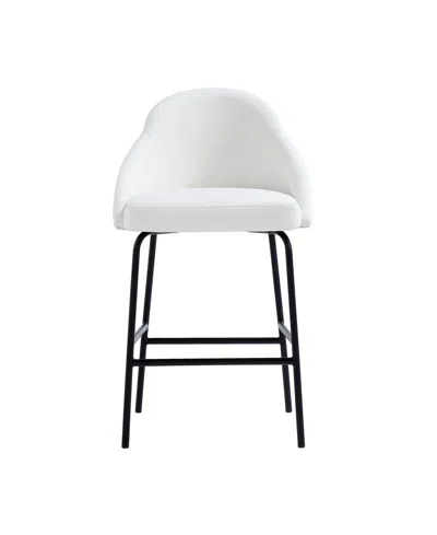 Manhattan Comfort 38" Faux Leather Gracie Counter Stool In White