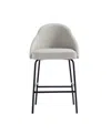 Manhattan Comfort 38" Faux Leather Gracie Counter Stool In Gray