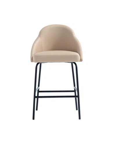 Manhattan Comfort 38" Faux Leather Gracie Counter Stool In Neutral