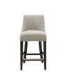 Manhattan Comfort 38.4" Beever Chenille Upholstered Counter Stool In Brown