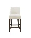 Manhattan Comfort 38.4" Beever Chenille Upholstered Counter Stool In White