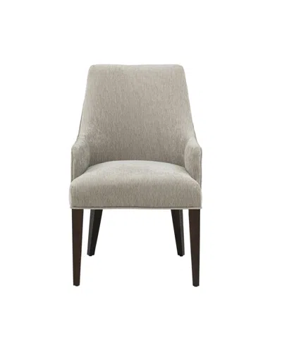 Manhattan Comfort 39" Beever Chenille Upholstered Dining Armchair In Brown