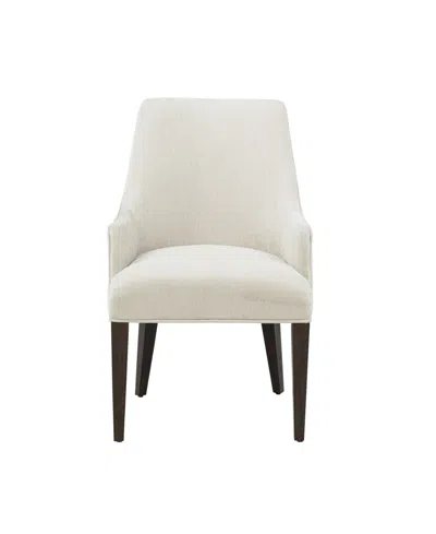 Manhattan Comfort 39" Beever Chenille Upholstered Dining Armchair In White