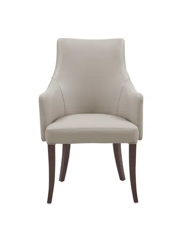 Manhattan Comfort 39" Connie Faux Leather Upholstered Dining Armchair In Gray