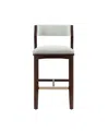 Manhattan Comfort Patricia 39.2" Velvet Upholstered Barstool In Brown