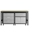 Manhattan Comfort 3pc Fortress 5.0 Mobile Space-saving Garage Cabinet & Worktable Set