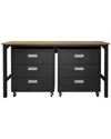 Manhattan Comfort 3pc Fortress 6.0 Mobile Space-saving Garage Cabinet & Worktable Set