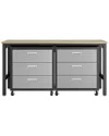 Manhattan Comfort 3pc Fortress 6.0 Mobile Space-saving Garage Cabinet & Worktable Set