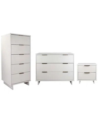 MANHATTAN COMFORT MANHATTAN COMFORT 3PC GRANVILLE MODERN SOLID WOOD STANDARD DRESSER