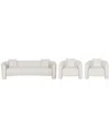 Manhattan Comfort 3pc Modern Sylvia Tweed 103.5in Sofa & 2 Accent Chairs With  Accent Pillows