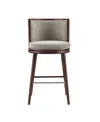 Manhattan Comfort 40" Evalyn Chenille Upholstered Barstool In Gray