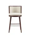 Manhattan Comfort 40" Evalyn Chenille Upholstered Barstool In White