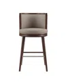 Manhattan Comfort 40" Evalyn Faux Leather Upholstered Barstool In Brown