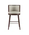 Manhattan Comfort 40" Evalyn Faux Leather Upholstered Barstool In Gray