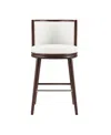 Manhattan Comfort 40" Evalyn Faux Leather Upholstered Barstool In White