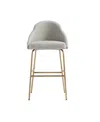 Manhattan Comfort Gracie Modern Leatherette Counter Stool With Steel Legs In Gray