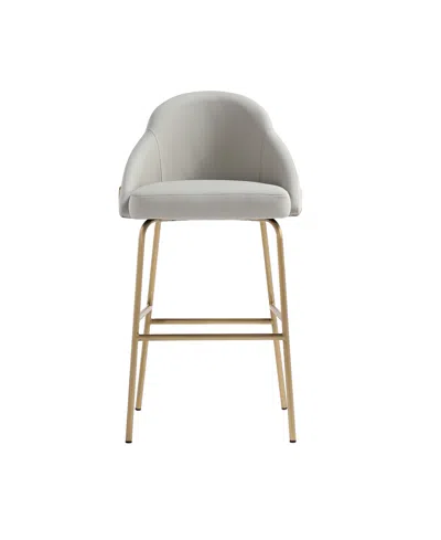 Manhattan Comfort 41.1" Faux Leather Gracie Barstool In Gray