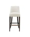 Manhattan Comfort 43.7" Beever Chenille Upholstered Barstool In White